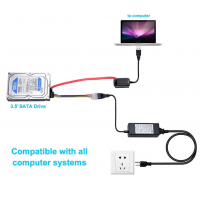 SATA - IDE - HDD 2.5 - 3.5 inch USB 2.0 Converter 3 in 1 with power adapter