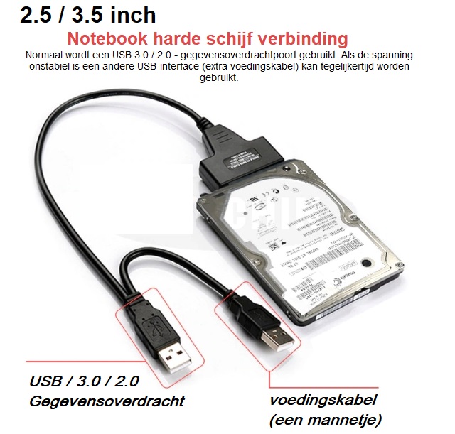 Haiku Ja Heerlijk SATA III USB 3.0 kabel Sata-naar USB adapter 2.5 en 3.5 inch